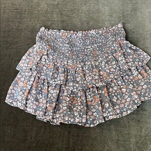 Altar'd State Floral Tiered Mini Skirt